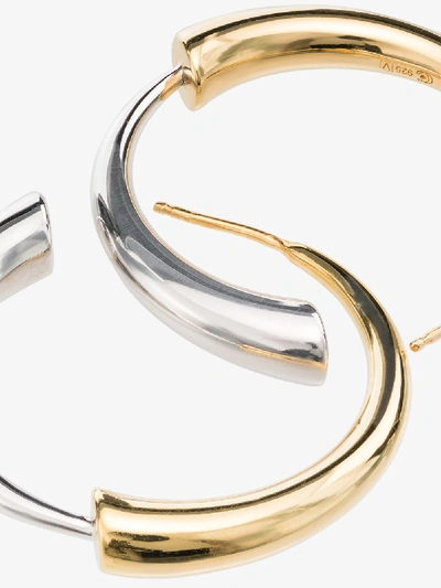 Shop Charlotte Chesnais Sterling Silver Gia Hoop Earrings In Metallic