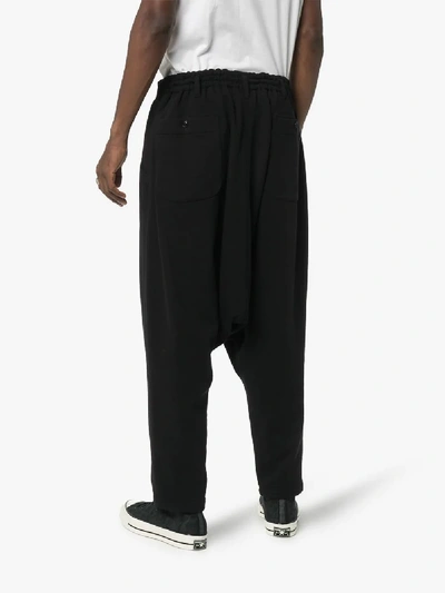 Shop Yohji Yamamoto Drop Crotch Sweatpants In Black