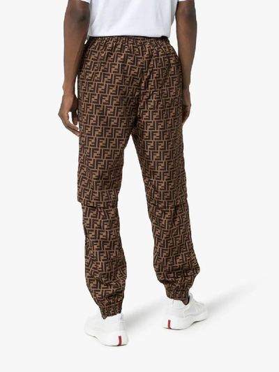 Shop Fendi Ff Logo Track Pants In Green