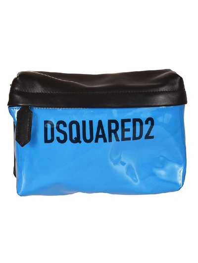 Shop Dsquared2 Laminated Belt Bag In Blue/black