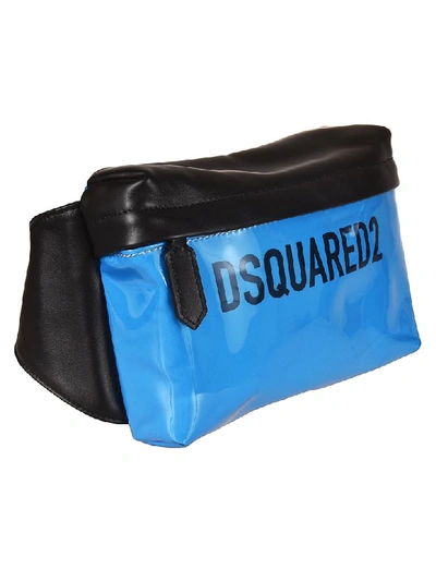 Shop Dsquared2 Laminated Belt Bag In Blue/black