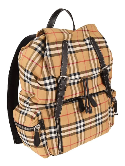Shop Burberry Vintage Check Backpack In Yellow