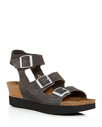 Shop Birkenstock Linnea Platform Wedge Sandals In Gray