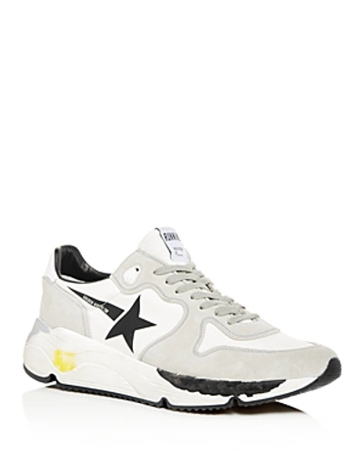 Shop Golden Goose Men's Distressed Leather Low-top Sneakers In White Lycr