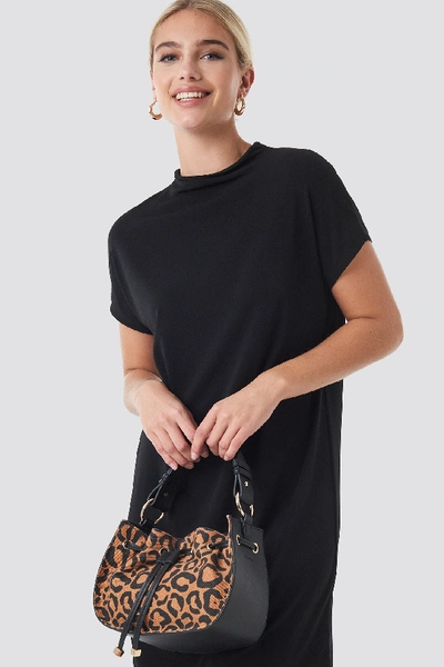 Shop Na-kd Denim Drawstring Bag - Brown In Leopard