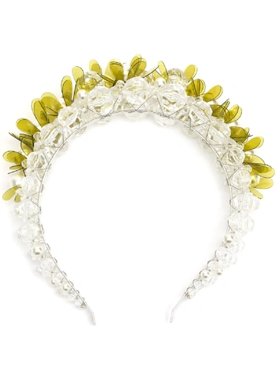 Shop Simone Rocha Haarband Mit Perlen - Grün In Green
