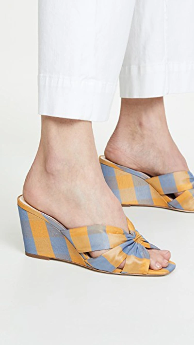 Shop Loeffler Randall Sonya Cinched Wedge Sandals In Dandelion/rain