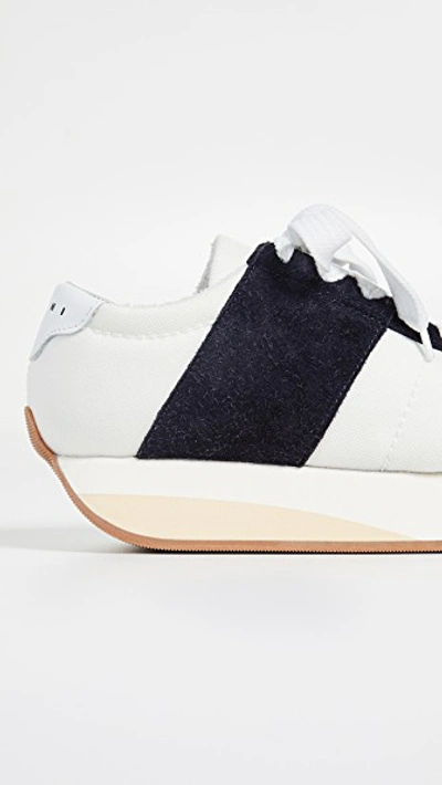 Shop Marni Platform Sneakers In Night Blue/lily White