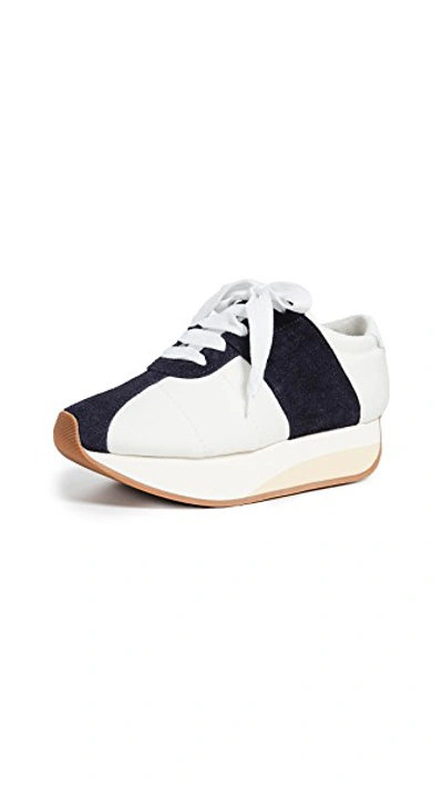 Shop Marni Platform Sneakers In Night Blue/lily White