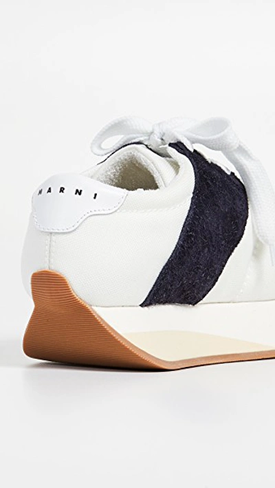 Shop Marni Platform Sneakers In Night Blue/lily White