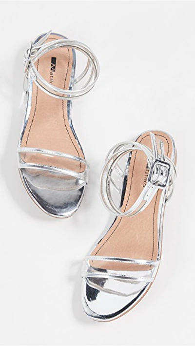 Shop Matiko Lynne Vinyl Sandals In Silver