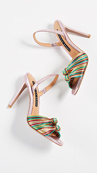veronica beard alessia metallic knot sandals