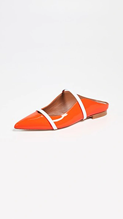Shop Malone Souliers Maureen Flats In Neon Orange/white