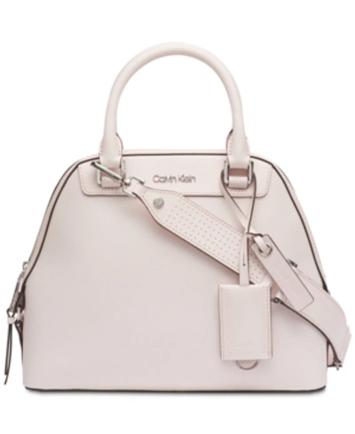 Shop Calvin Klein Clara Satchel In Powder Pink/silver