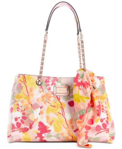 Guess Shannon Floral Girlfriend Satchel In Floral Multi/gold | ModeSens