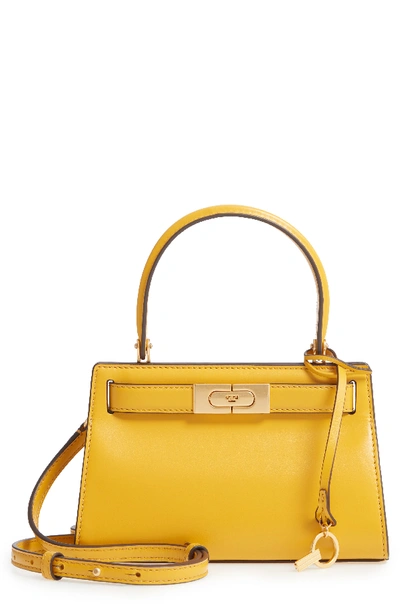 Tory Burch Mini Lee Radziwill Leather Bag - Yellow In Lemon Drop/gold | ModeSens
