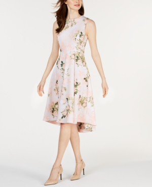 calvin klein fit and flare floral dress