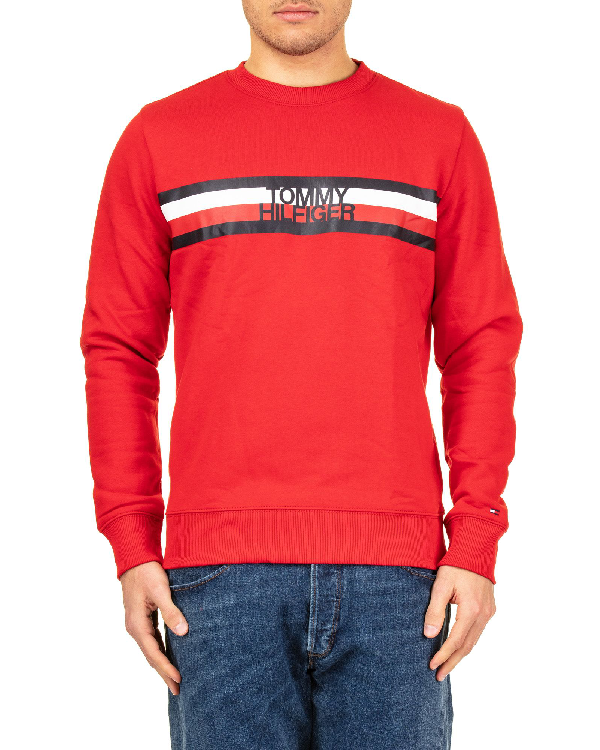 Tommy Hilfiger Cotton Blend Sweatshirt In Red | ModeSens