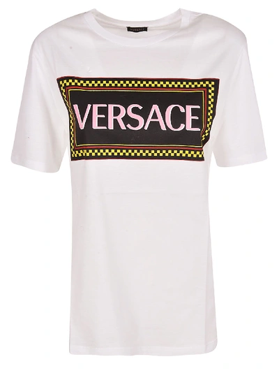 Shop Versace Logo T-shirt In White