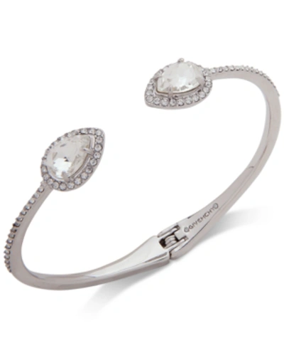 Shop Givenchy Crystal & Stone Cuff Bracelet In Silver