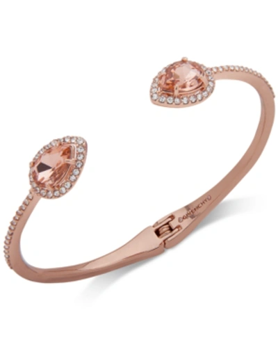 Shop Givenchy Crystal & Stone Cuff Bracelet In Rose Gold