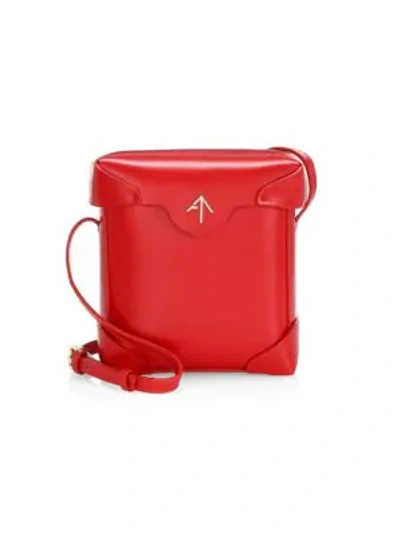 Shop Manu Atelier Mini Pristine Leather Crossbody Bag In Red