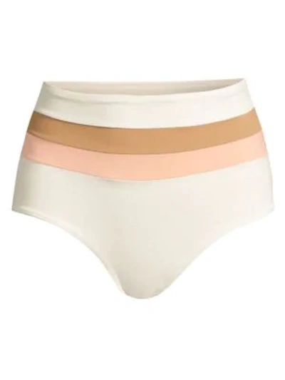 Shop L*space Portia Striped Bikini Bottom In Cream Camel