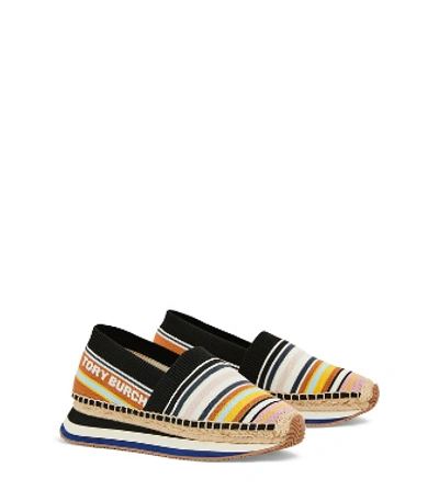 Shop Tory Burch Daisy Slip-on Sneakers In Multi Webbing Stripe/multi Webbingstripe