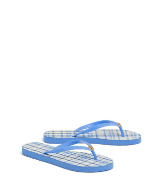 tory burch flip flops blue