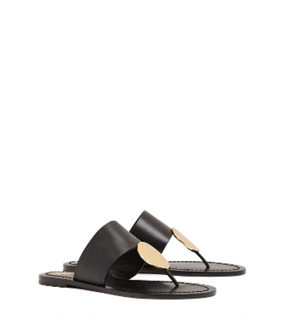Shop Tory Burch Patos Disk Sandal In Perfect Black/gold