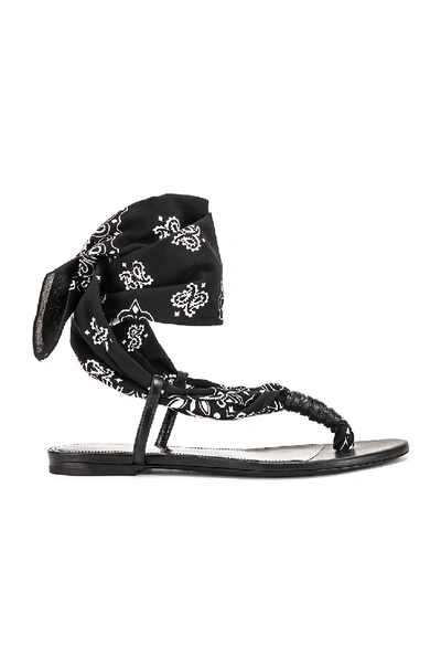Shop Saint Laurent Bandana Sandals In Black