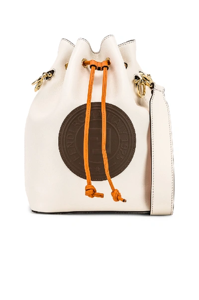 Shop Fendi Mon Tresor Colorblock Crossbody Bag In Ice White & Orange