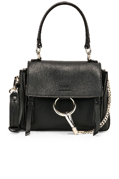 Shop Chloé Chloe Mini Faye Calfskin & Suede Day Bag In Black