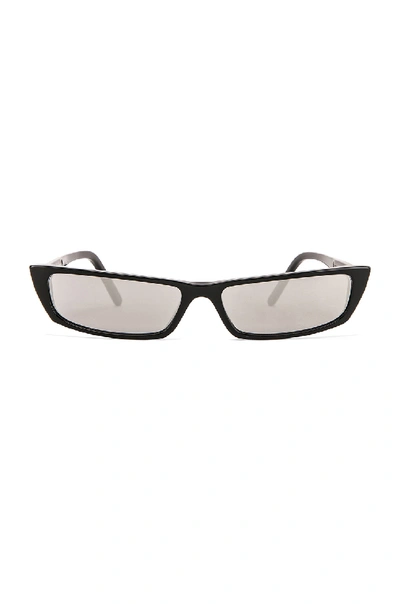 Shop Acne Studios Agar Glasses In Black,metallic In Black & Silver Mirror