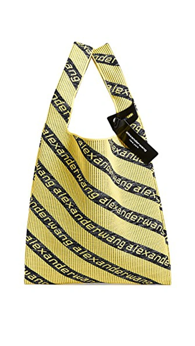 Shop Alexander Wang Knit Jacquard Shopper Tote In Yellow