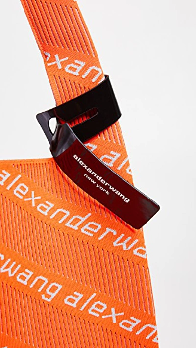 Shop Alexander Wang Knit Jacquard Shopper Tote In Orange