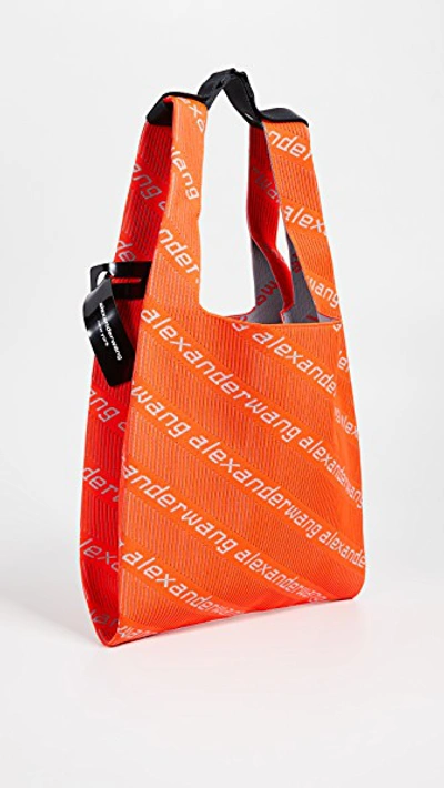 Shop Alexander Wang Knit Jacquard Shopper Tote In Orange