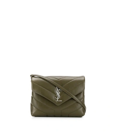 Shop Saint Laurent Toy Quilted Lou Lou Shoulder Bag In Green