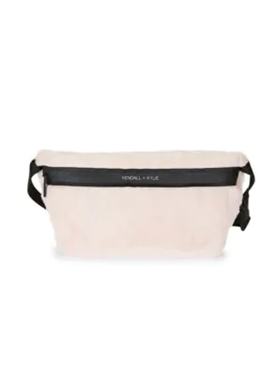 Shop Kendall + Kylie Faux-fur Belt Bag In Blush