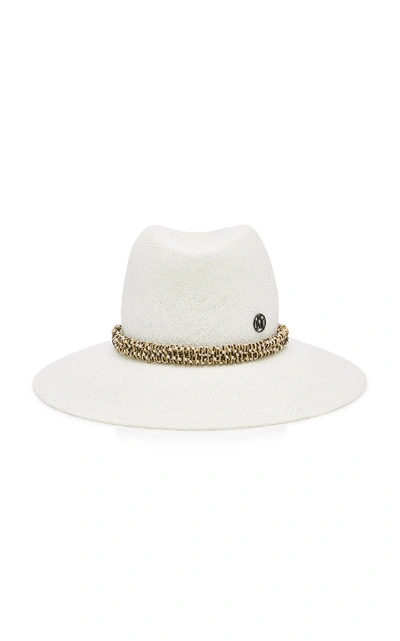 Shop Maison Michel Kate Straw Hat In White