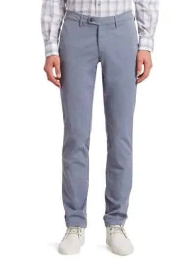 Shop Saks Fifth Avenue Collection Buttoned Chino Pants In Grey Blue