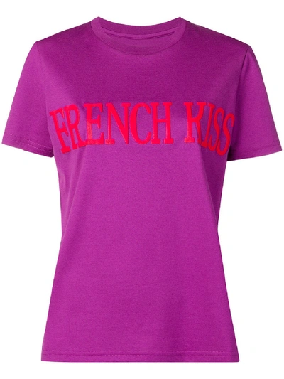 Shop Alberta Ferretti French Kiss Print T-shirt - Purple