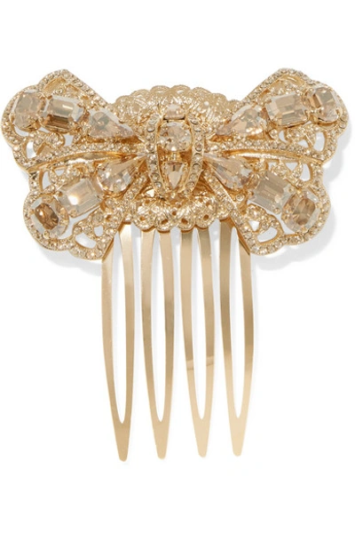 Shop Dolce & Gabbana Gold-tone Crystal Hair Slide