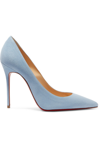 Christian Louboutin Décolleté 554 100 Suede Pumps In Baby Blue | ModeSens