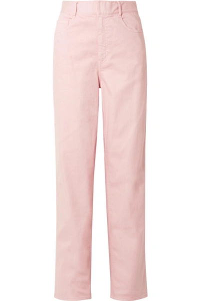 Shop Tibi High-rise Jeans In Pastel Pink