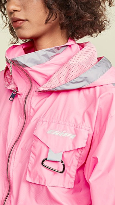 Design Studio Pink Leaf Geo Women's Cropped Windbreaker