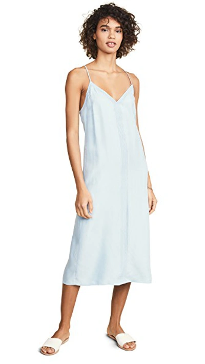 Shop Frame Midi Slip Dress In Soft Blue