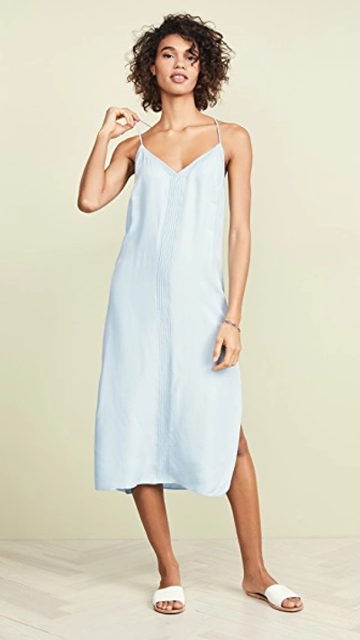 Shop Frame Midi Slip Dress In Soft Blue