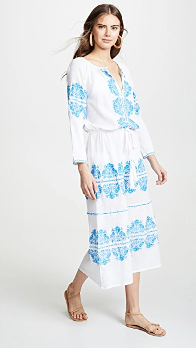 Shop Melissa Odabash Lillie Dress In White/blue