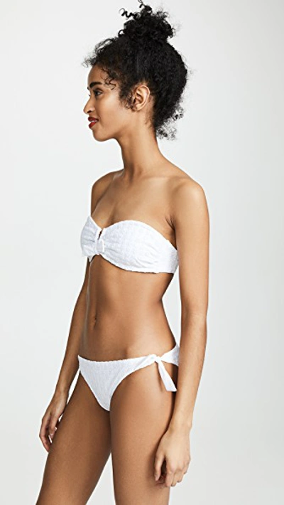 Shop Kisuii Aria Eyelet Bandeau Bikini Top In White